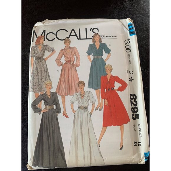 McCall's Misses Dress Sewing Pattern Sz 12 8295 - Uncut - Picture 10 of 10